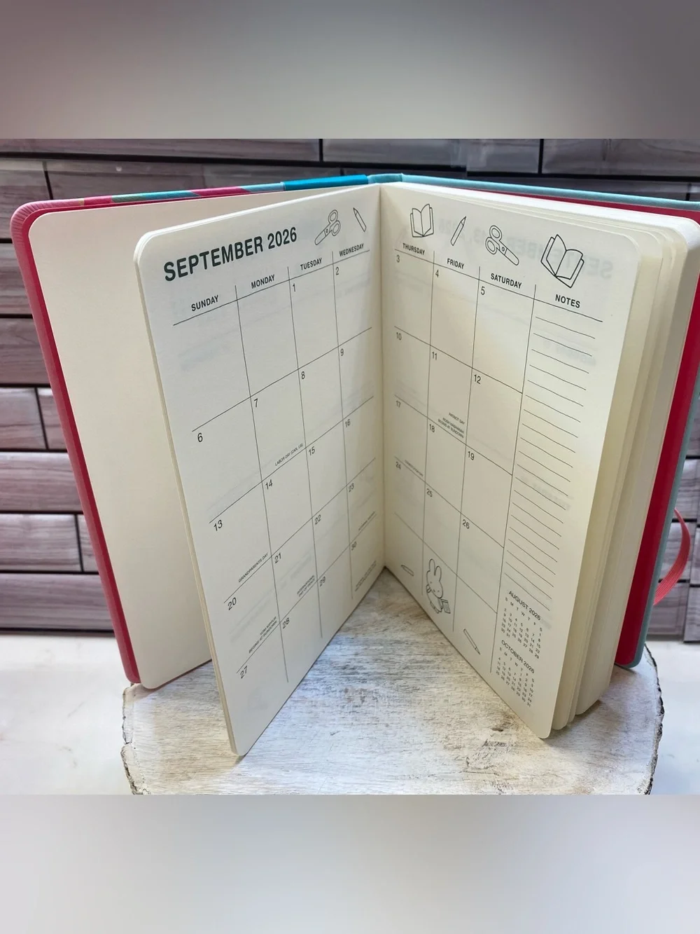 Miffy ❤️Monthly 17 months Planner Aug.2026 to Dec.2027 Cognac NEW